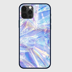 Чехол для iPhone 12 Pro Эффект голографии с пластиковой лентой, цвет: 3D-черный