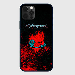 Чехол для iPhone 12 Pro Cyberpunk 2077 брызги красок, цвет: 3D-черный