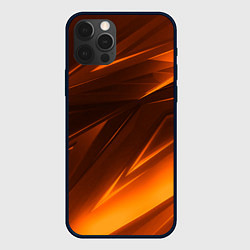 Чехол для iPhone 12 Pro Geometry stripes orange, цвет: 3D-черный