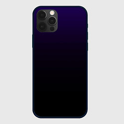 Чехол для iPhone 12 Pro Фиолетово-чёрный тёмный градиент, цвет: 3D-черный