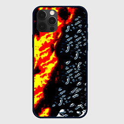 Чехол для iPhone 12 Pro Текстура огня и воды, цвет: 3D-черный