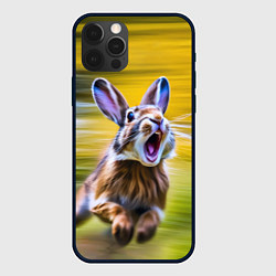 Чехол для iPhone 12 Pro Крик бегущего зайца, цвет: 3D-черный