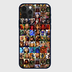Чехол для iPhone 12 Pro Портреты всех героев, цвет: 3D-черный