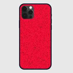 Чехол для iPhone 12 Pro Карминово-красный текстура, цвет: 3D-черный