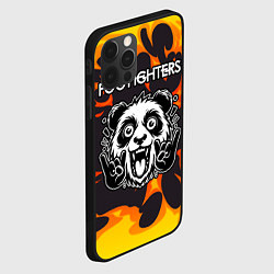 Чехол для iPhone 12 Pro Foo Fighters рок панда и огонь, цвет: 3D-черный — фото 2