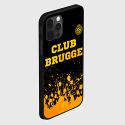 Чехол для iPhone 12 Pro Club Brugge - gold gradient посередине, цвет: 3D-черный — фото 2