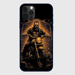Чехол для iPhone 12 Pro Брутальный мотоциклист, цвет: 3D-черный