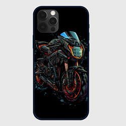 Чехол для iPhone 12 Pro Мотоцикл будущего в стиле киберпанк, цвет: 3D-черный