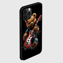 Чехол для iPhone 12 Pro Большой плюшевый медведь играет на гитаре, цвет: 3D-черный — фото 2