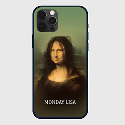 Чехол для iPhone 12 Pro Лиза в понедельник - Мона Лиза, цвет: 3D-черный