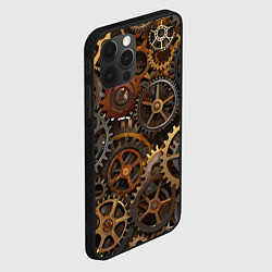 Чехол для iPhone 12 Pro Стимпанк ржавые шестеренки текстура, цвет: 3D-черный — фото 2
