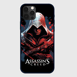 Чехол для iPhone 12 Pro Assassins creed красная краска, цвет: 3D-черный