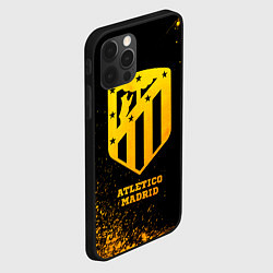 Чехол для iPhone 12 Pro Atletico Madrid - gold gradient, цвет: 3D-черный — фото 2