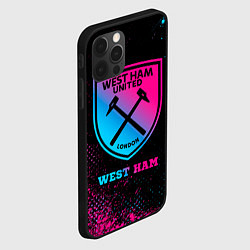Чехол для iPhone 12 Pro West Ham - neon gradient, цвет: 3D-черный — фото 2