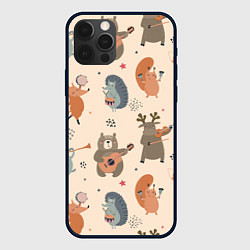 Чехол для iPhone 12 Pro Животные с инструментами, цвет: 3D-черный