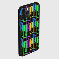 Чехол для iPhone 12 Pro Красочные гитары, цвет: 3D-черный — фото 2