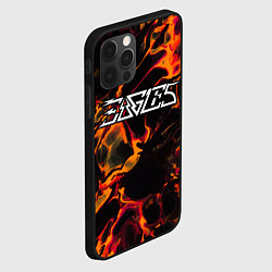 Чехол для iPhone 12 Pro Eagles red lava, цвет: 3D-черный — фото 2