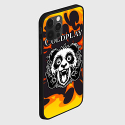 Чехол для iPhone 12 Pro Coldplay рок панда и огонь, цвет: 3D-черный — фото 2