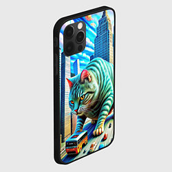 Чехол для iPhone 12 Pro Котзила пародия гигантский монстр, цвет: 3D-черный — фото 2