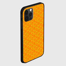 Чехол для iPhone 12 Pro Паттерн из окружностей оранжевый, цвет: 3D-черный — фото 2