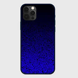 Чехол для iPhone 12 Pro Градиент фиолетово-синий с кляксами, цвет: 3D-черный