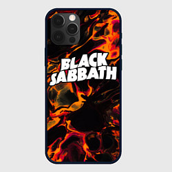 Чехол для iPhone 12 Pro Black Sabbath red lava, цвет: 3D-черный