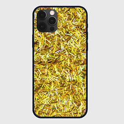 Чехол для iPhone 12 Pro Золотые ленточки, цвет: 3D-черный
