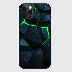 Чехол iPhone 12 Pro Abstract dark green geometry style