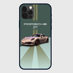 Чехол для iPhone 12 Pro Спортивный автомобиль Порше 911, цвет: 3D-черный