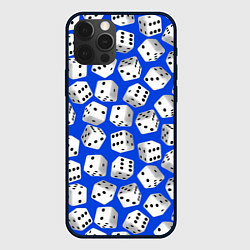 Чехол для iPhone 12 Pro Игральные кубики узор, цвет: 3D-черный