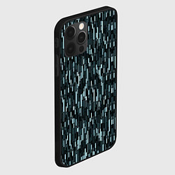 Чехол для iPhone 12 Pro Тёмный бирюзовый паттерн полосочки, цвет: 3D-черный — фото 2