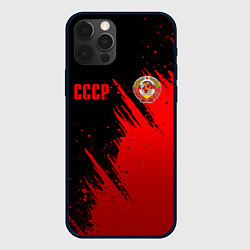 Чехол для iPhone 12 Pro СССР - черно-красный, цвет: 3D-черный