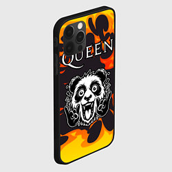 Чехол для iPhone 12 Pro Queen рок панда и огонь, цвет: 3D-черный — фото 2