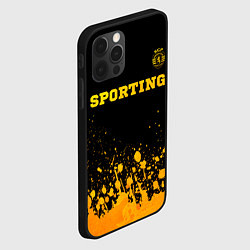 Чехол для iPhone 12 Pro Sporting - gold gradient посередине, цвет: 3D-черный — фото 2