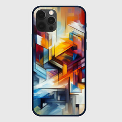 Чехол для iPhone 12 Pro Абстрактные фигуры, цвет: 3D-черный