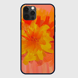 Чехол для iPhone 12 Pro Абстракция цветы мастихин, цвет: 3D-черный