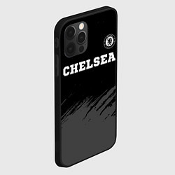 Чехол для iPhone 12 Pro Chelsea sport на темном фоне посередине, цвет: 3D-черный — фото 2