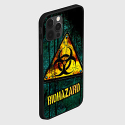 Чехол для iPhone 12 Pro Biohazard yellow sign, цвет: 3D-черный — фото 2