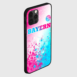 Чехол для iPhone 12 Pro Bayern neon gradient style посередине, цвет: 3D-черный — фото 2