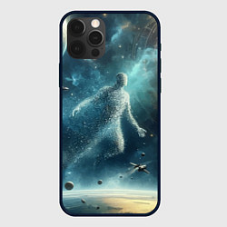 Чехол для iPhone 12 Pro Человек и космос - нейросеть, цвет: 3D-черный