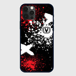 Чехол для iPhone 12 Pro Логотип Чанган на фоне брызг красок, цвет: 3D-черный