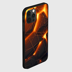 Чехол для iPhone 12 Pro Оранжевый объемный неон из разлома плит, цвет: 3D-черный — фото 2