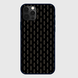 Чехол для iPhone 12 Pro Чёрный горошки-цепочки, цвет: 3D-черный