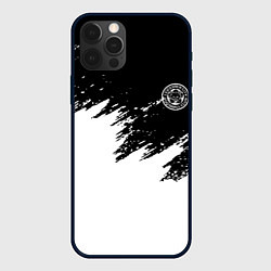Чехол для iPhone 12 Pro Лестерсити белая краска спорт, цвет: 3D-черный