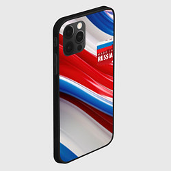 Чехол для iPhone 12 Pro Герб России на абстрактном фоне, цвет: 3D-черный — фото 2
