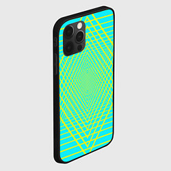 Чехол для iPhone 12 Pro Трансформация контурных треугольников, цвет: 3D-черный — фото 2