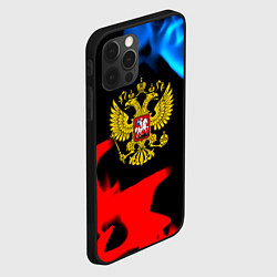 Чехол для iPhone 12 Pro Россия герб огненый стиль, цвет: 3D-черный — фото 2