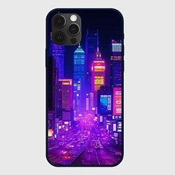 Чехол для iPhone 12 Pro Город ночью, цвет: 3D-черный