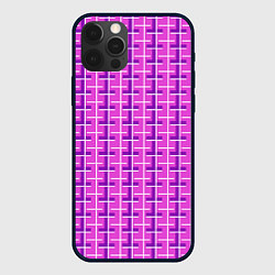 Чехол для iPhone 12 Pro Фиолетовые полосы, цвет: 3D-черный