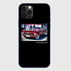 Чехол для iPhone 12 Pro Ford Mustang кабриолет модель 1967 года, цвет: 3D-черный